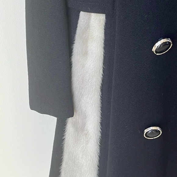 Vintage Large Kapmoor Wool Mink Black Coat Size L - Picture 5 of 15